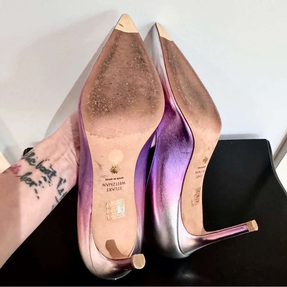 Stuart Weitzman Stiletto Pumps (Metallic Gradient - pink/silver) - Picture 6 of 6